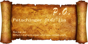 Petschinger Otília névjegykártya